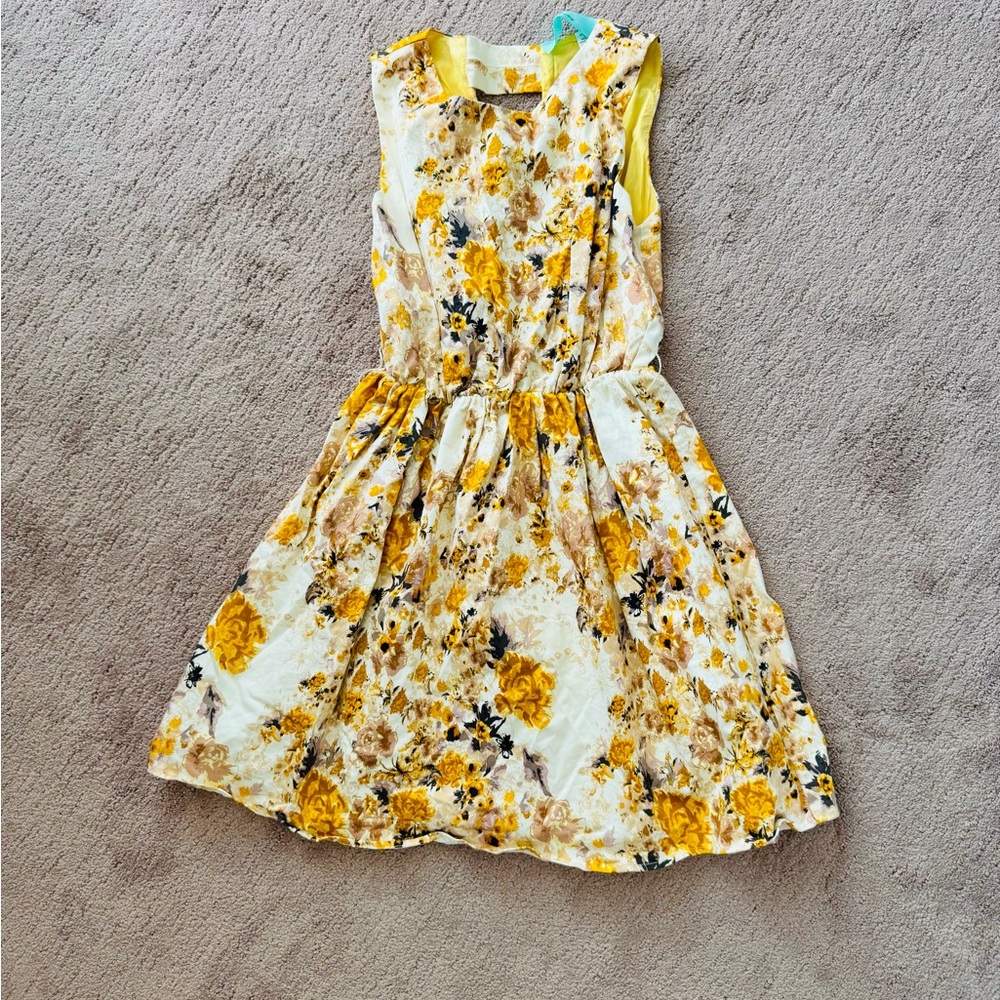 Floral Yellow Kids Dress